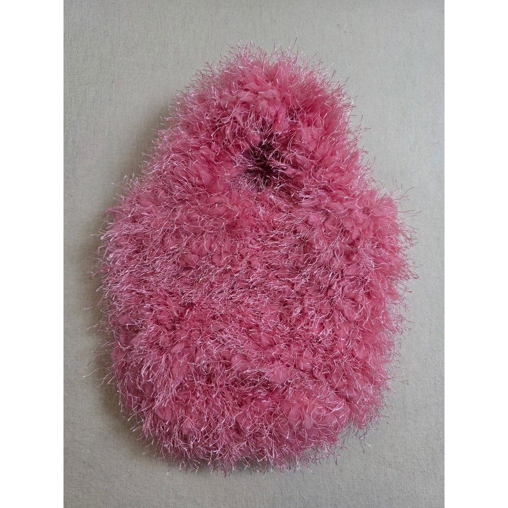 Pink Shaggy Faux Fur Eyelash Knit Tinsel Fuzzy Small Handbag Satchel Barbiecore